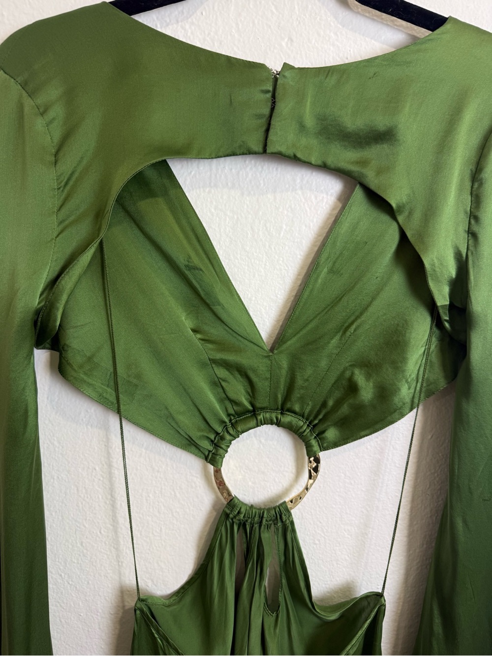 Cult Gaia Jasmin Silk Cutout Gown Green Size Small - Picture 8 of 12